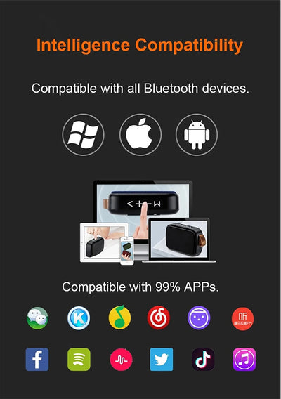 Portable Speakers Outdoor Bluetooth 5.0 Mini Oxford Loudspeaker Wireless Column 3D Stereo Music Player Surround Hifi sound Box - Smarsty