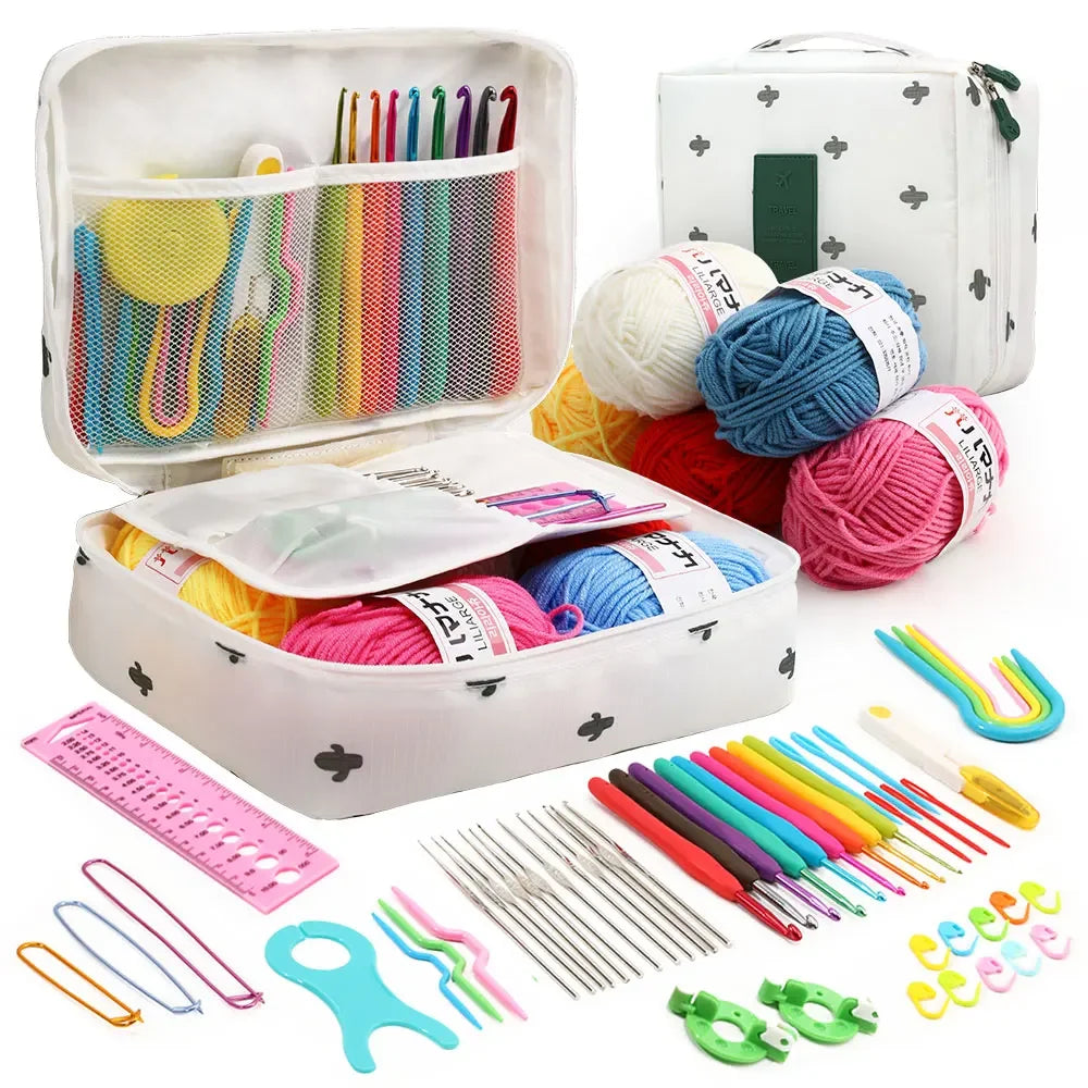 Portable Crochet Knitting Set with 59 Pieces and Storage Bag - Smarsty