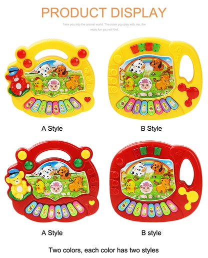Kids Cartoon Piano Keyboard Game with Animal Sounds Flashing Light Music Baby Instrument Music Toys Educational Toys Kids Gifts by Smarsty