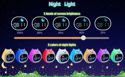 Puppy-Shaped Kids Alarm Clock with Night Light - Smarsty