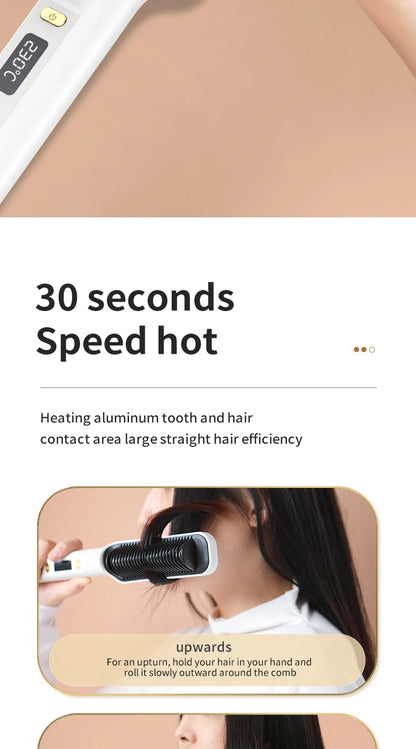 Electric Hot Comb Quick Hair Straightener with Anti-Scalding Feature - Smarsty