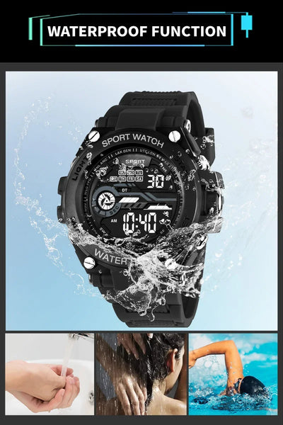 YIKAZE Men's Waterproof Sports Watch with LED Display - Smarsty