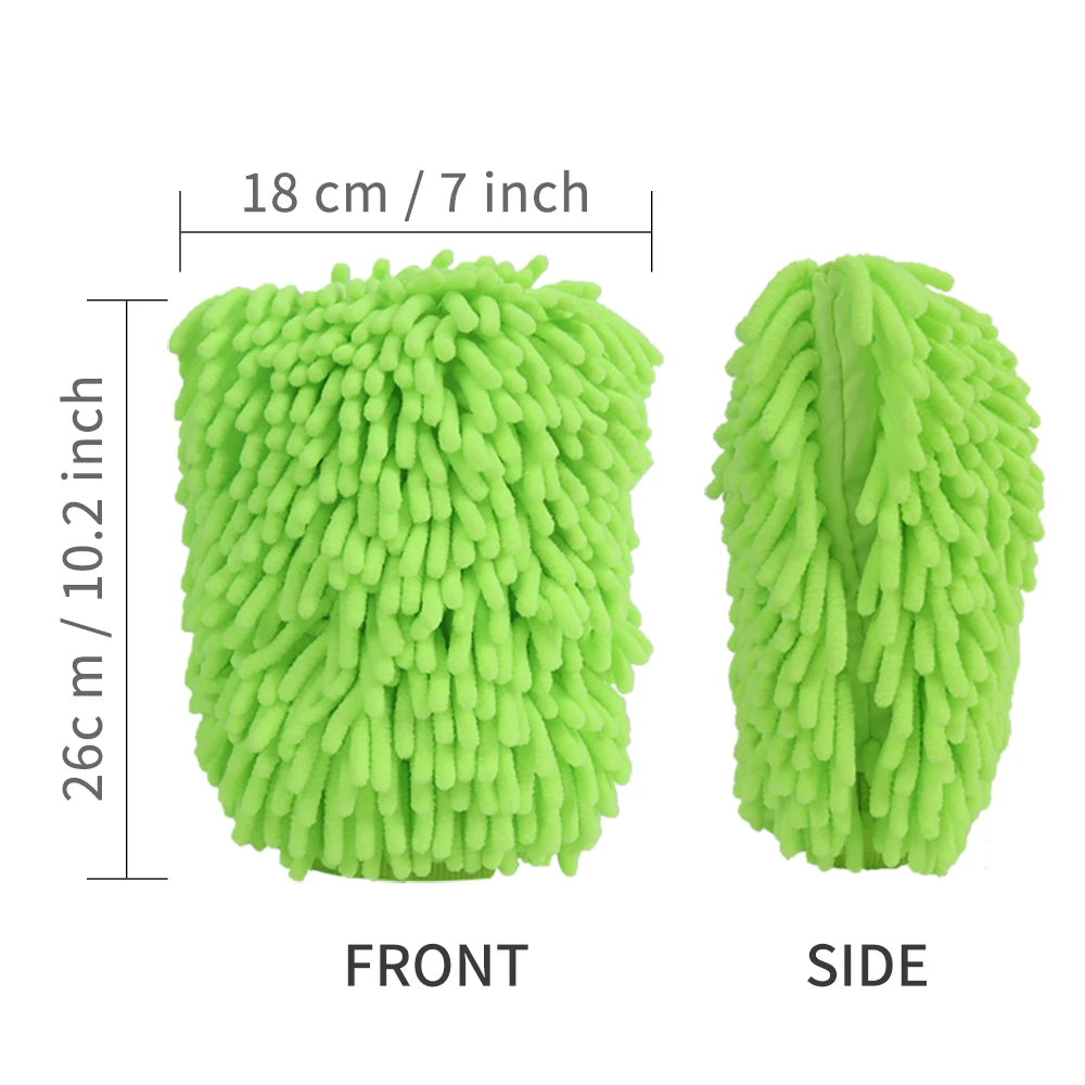 Thickened Chenille Car Wash Gloves Double Sided Plush - Smarsty
