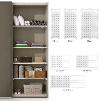 Adjustable Closet Organizer Storage Shelf Wall Mounted Kitchen Rack Space Saving Wardrobe Decorative Shelves Cabinet Holder by Smarsty