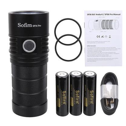 Sofirn SP36 Pro 8000lm Powerful LED Flashlight  4*SST40 USB C Rechargeable 18650 Torch