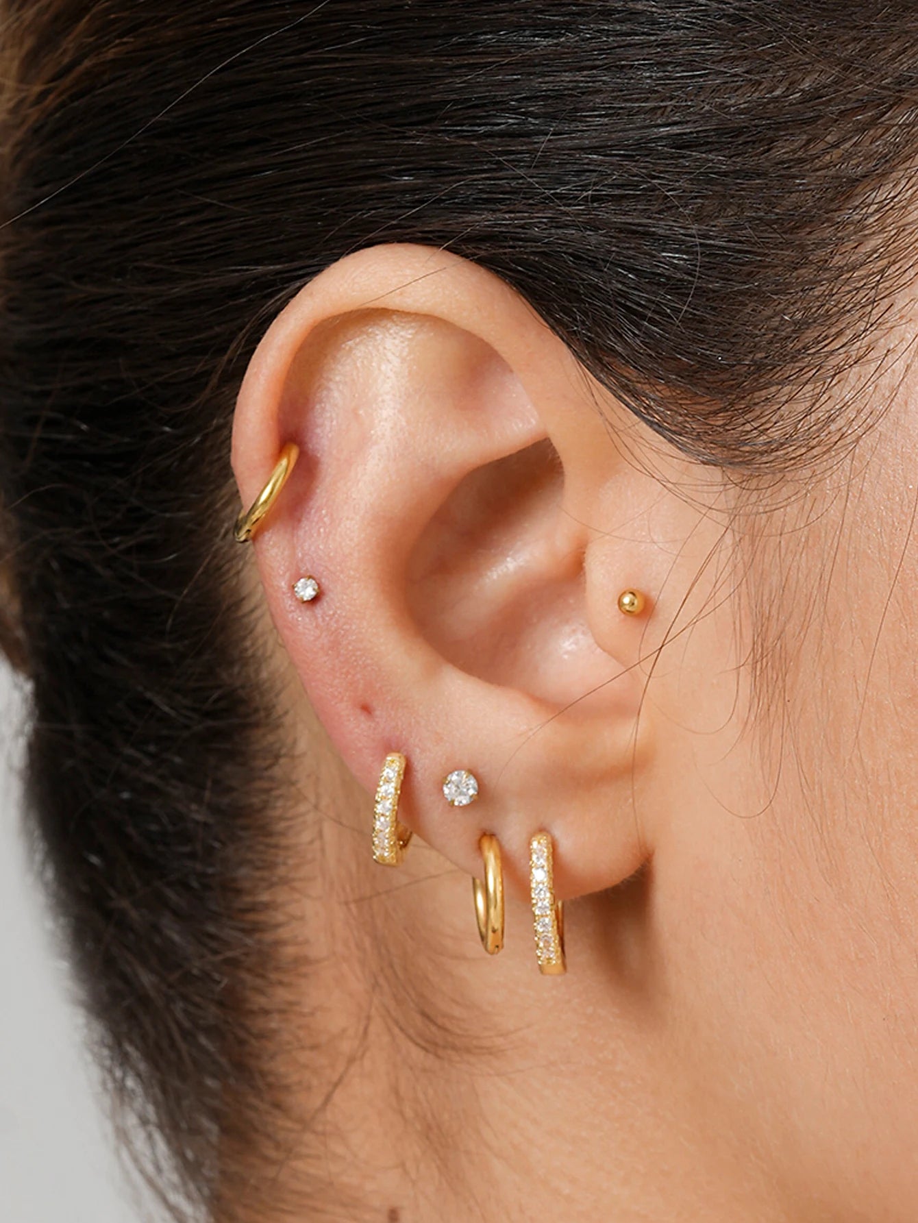 Small Gold Hoop Earrings Set 18K Plated Hypoallergenic - Smarsty