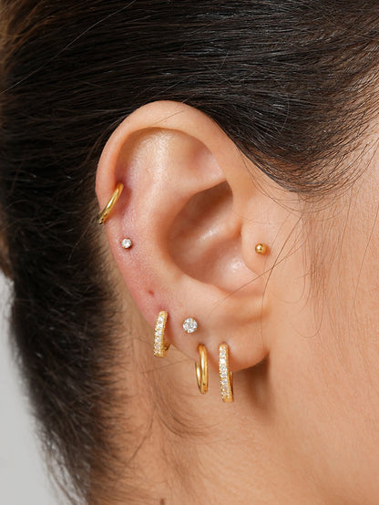 Small Gold Hoop Earrings Set 18K Plated Hypoallergenic - Smarsty
