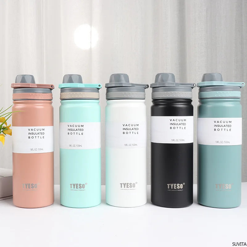 TYESO Stainless Steel Vacuum Flask for Hot and Cold Drinks - Smarsty