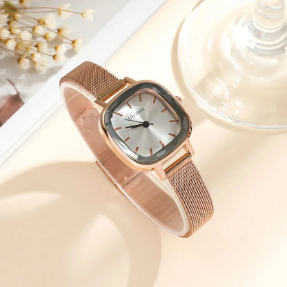 Fashion Women Small Dial Quartz Watch with Mesh Strap - Smarsty