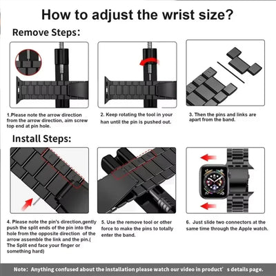 Stainless Steel Strap for Apple Watch Ultra 3/2 Band 46mm 49mm 40mm 44mm 42mm 41mm 45mm Bracelet IWatch Series 11 10 9 8 7 SE 6 - Smarsty