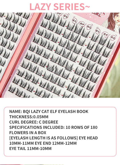 BQI Lazy Cat Elf Eyelashes Book 180pcs Natural Eye Enlargement - Smarsty