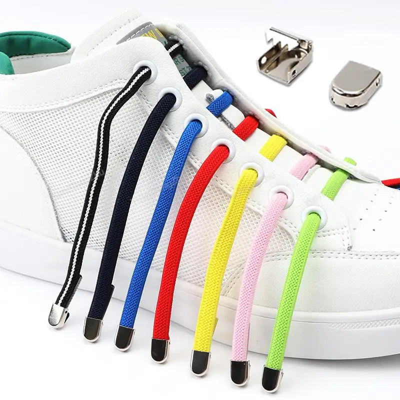 No tie Shoe laces Elastic laces Sneakers Flat Shoelaces without ties Quick Shoelace for Shoes Kids Adult One Size fits All Shoes - Smarsty