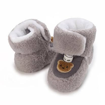 Soft Soled Bear Baby Snow Boots Warm Plush First Walkers - Smarsty