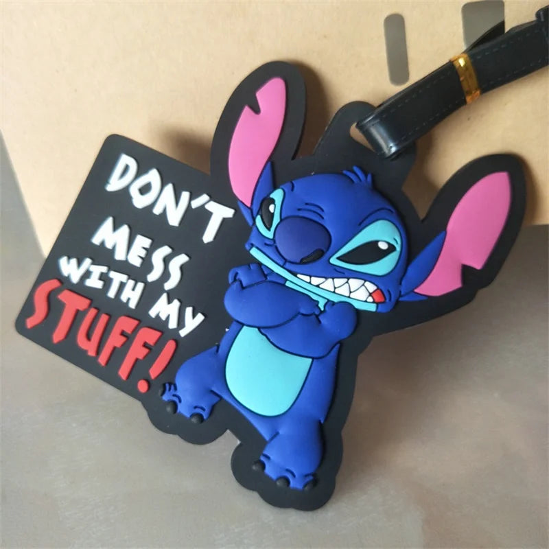 Don't mess with my stuff!Cartoon Stitch Luggage Tag Suitcase Name Address Label - Smarsty