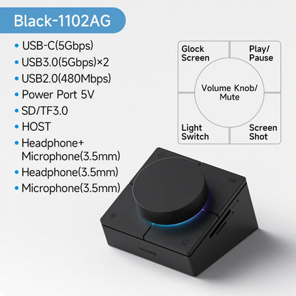 USB C Hub Docking Station Shortcut Buttons Volume Control