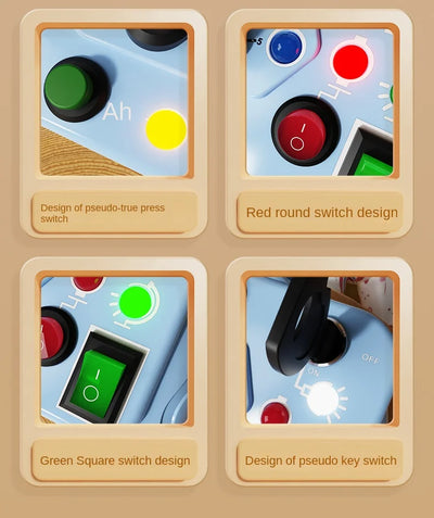 Montessori Busy Board Sensory Toys Cartoon with LED Light Switch Control Board Travel Activities Children Game for 2-4 Years Old - Smarsty