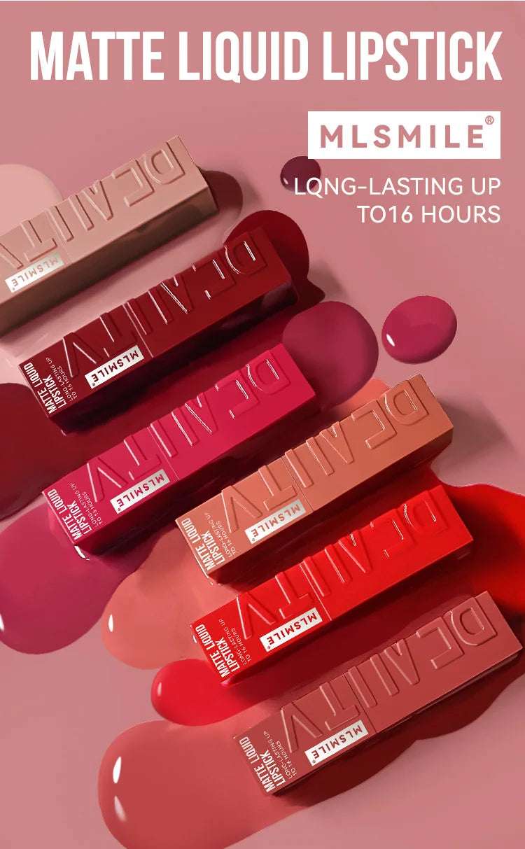 MLSMILE Waterproof Velvet Satin Lip Glaze Liquid - Smarsty