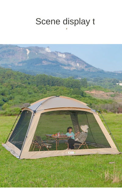 Outdoor Camping Mosquito Nets Tents 6-15 Person Rainproof Silver Glue Sunscreen Beach Picnic Sunshade Canopy Camping Equipment by Smarsty