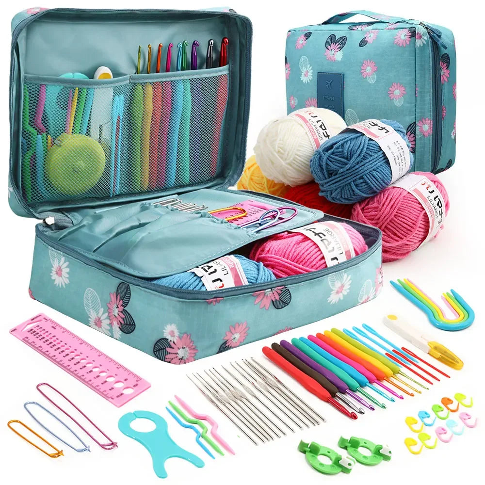 Portable Crochet Knitting Set with 59 Pieces and Storage Bag - Smarsty
