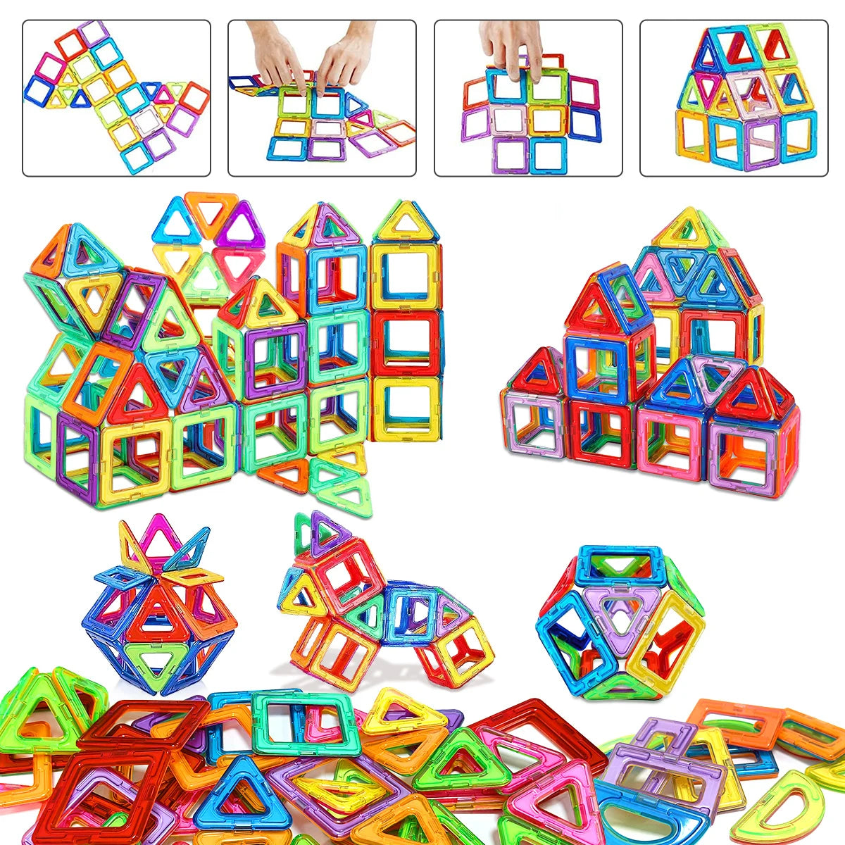 Magnetic Building Blocks DIY Magnets Toys medium size STEM Toys Construction Toys Learning Educational Magnet Toys - Smarsty
