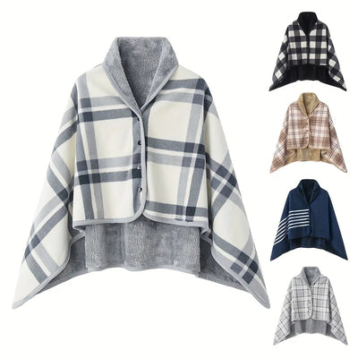 Wearable Flannel Shawl Blanket for Cozy Comfort - Smarsty