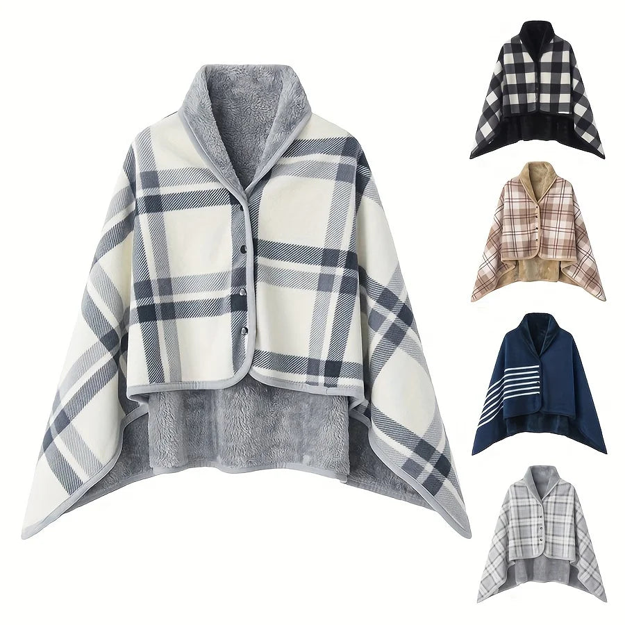 Wearable Flannel Shawl Blanket for Cozy Comfort - Smarsty