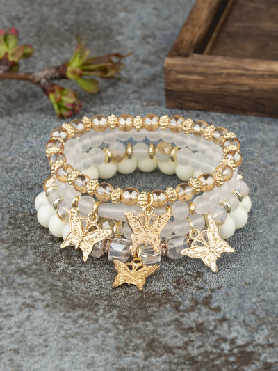Trendy Butterfly Beaded Bracelet Set for Women - Smarsty