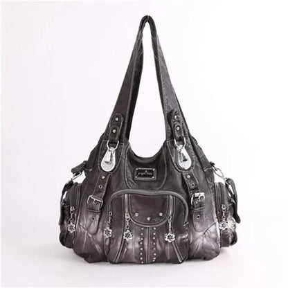 Angelkiss PU Leather Women Shoulder Bag Zipper Closure - Smarsty