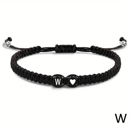 Handmade Adjustable Heart Bracelets A-Z Initials for Friendship - Smarsty