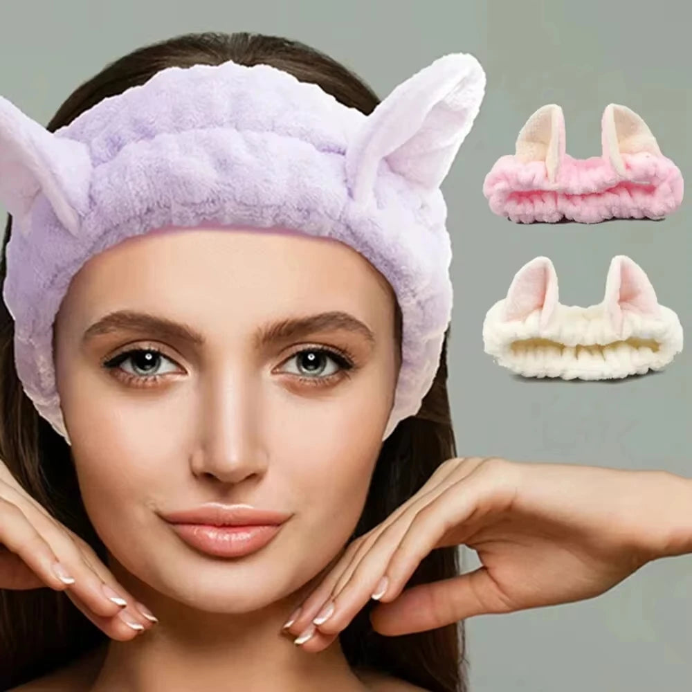 Cute Coral Fleece Cat Ear Headband for Comfort and Style - Smarsty