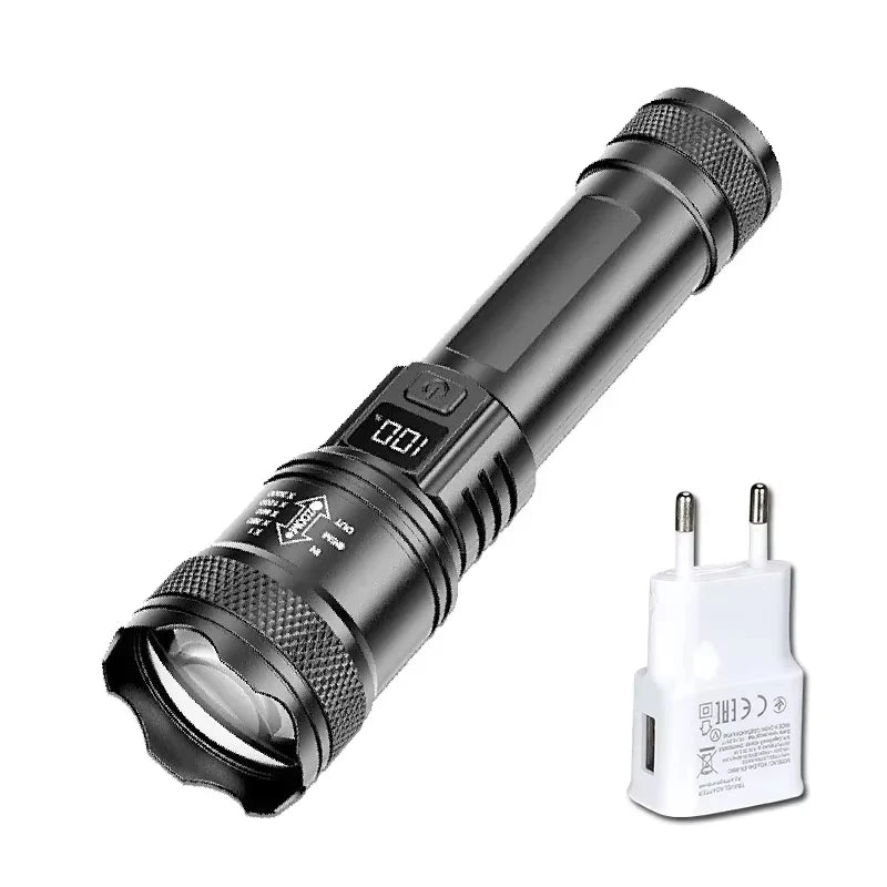 Mini LED Flashlight COB+XPE Portable Torch USB Charging Camping Lantern Zoomable Focus Light Tactical Flashlight with Pen Clip - Smarsty