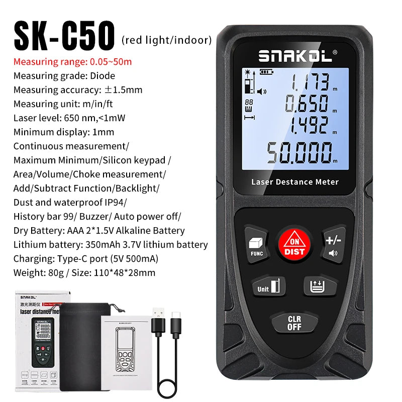 Snakol Laser Distance Meter with High Accuracy Measurement - Smarsty