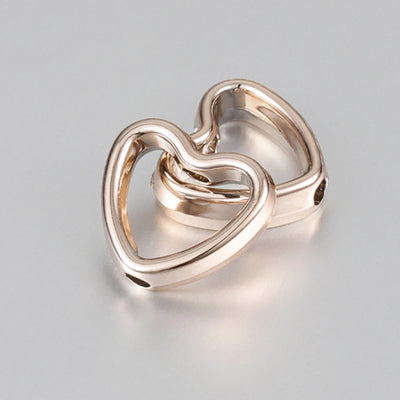 50pcs Heart Frame Beads Double Hole Spacers for Jewelry Making - Smarsty