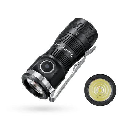 Sofirn Mini SC13 SST40 LED 1300lm Tactical 18350 Rechargeable Flashlight 6000K Keychain Emergency Torch Led Light with Magnetic - Smarsty