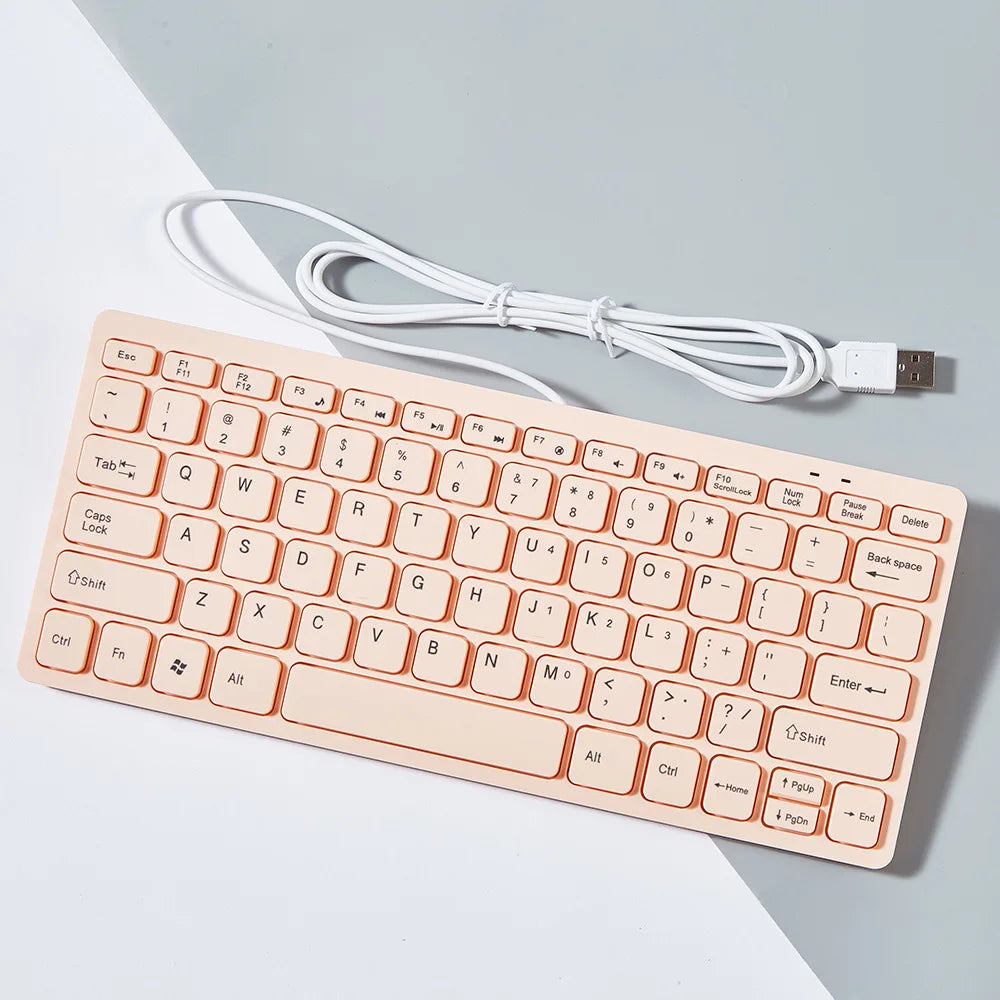 Ultra Thin USB 2.0 Wired Keyboard Mini 78 Keys Multimedia