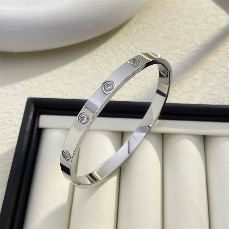 Gold Color Zircon Cross Nut Nail Bracelet for Women - Smarsty