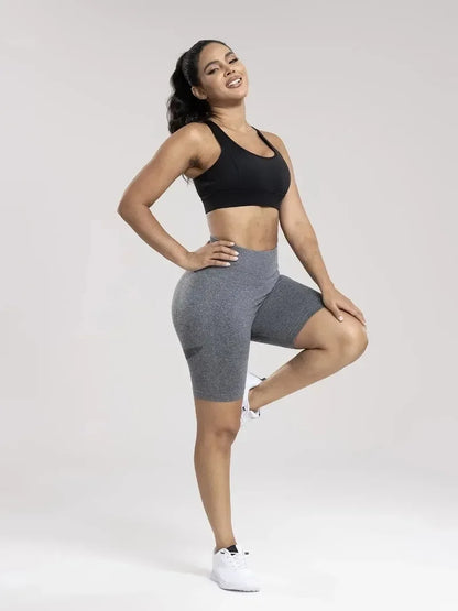 Seamless Sports Women Shorts Muliticolor Yoga Shorts Stretchy High Waist Running Cycling Leggings Hip Liftting Solid Gym Shorts - Smarsty