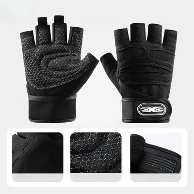 Outdoor Sport Gloves for Men Women Wrist Guard Fitness Gym Cycling Hiking Boxing Exercise Training Workout Long Wrist Fingerless by Smarsty