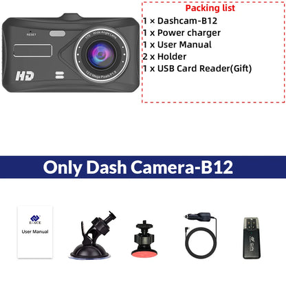 1080P Dash Cam With Night Vision Front And Rear Recording - Smarsty