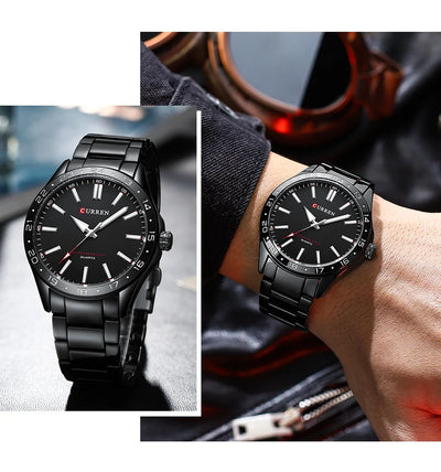 Curren Men's Ultra Thin Stainless Steel Quartz Watch - Smarsty