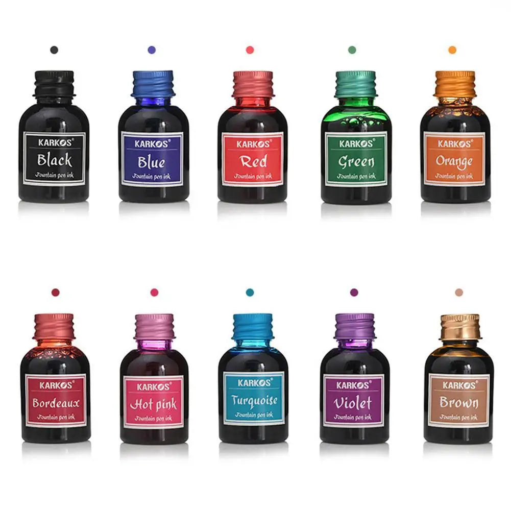 10 Colors 30ML Colorful Fountain Pen Ink Refilling Inks Universal Refill Ink Stationery School Brand New Product School Supplies