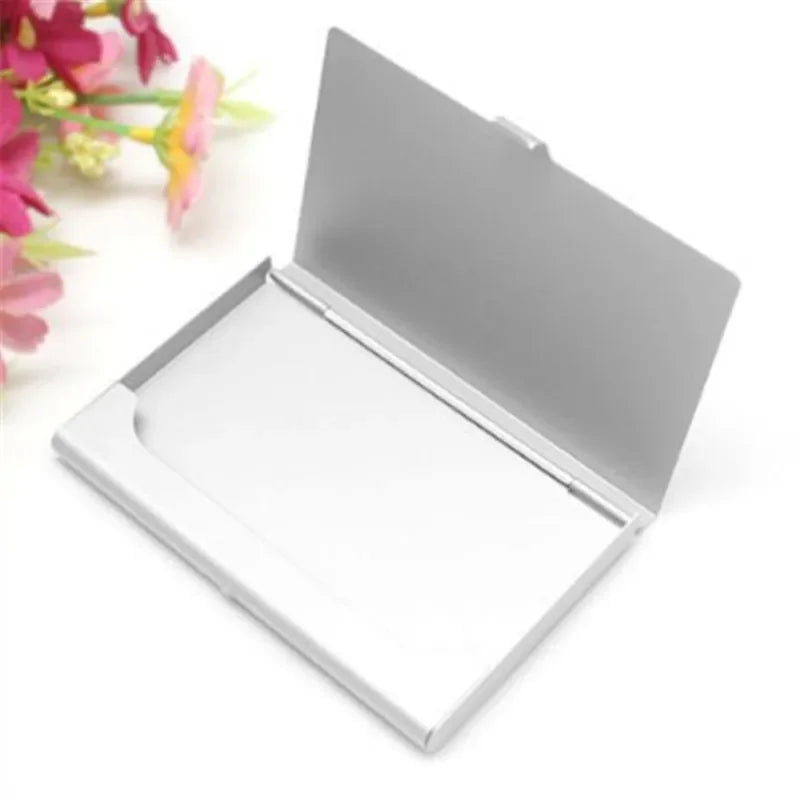 1 Pc Men Business Card Case Stainless Steel Aluminum Holder Metal Box Cover Women Credit Business Card Holder Case