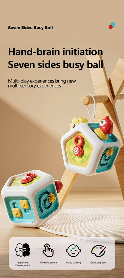Montessori Sensory Toys Baby Busy Cube Activity Travel Toy Educational Learning Fidget Toys for Fine Motor Skills Children Gift - Smarsty