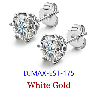Moissanite Studs 0.5 To 2Ct Sterling Silver Screw Back - Smarsty