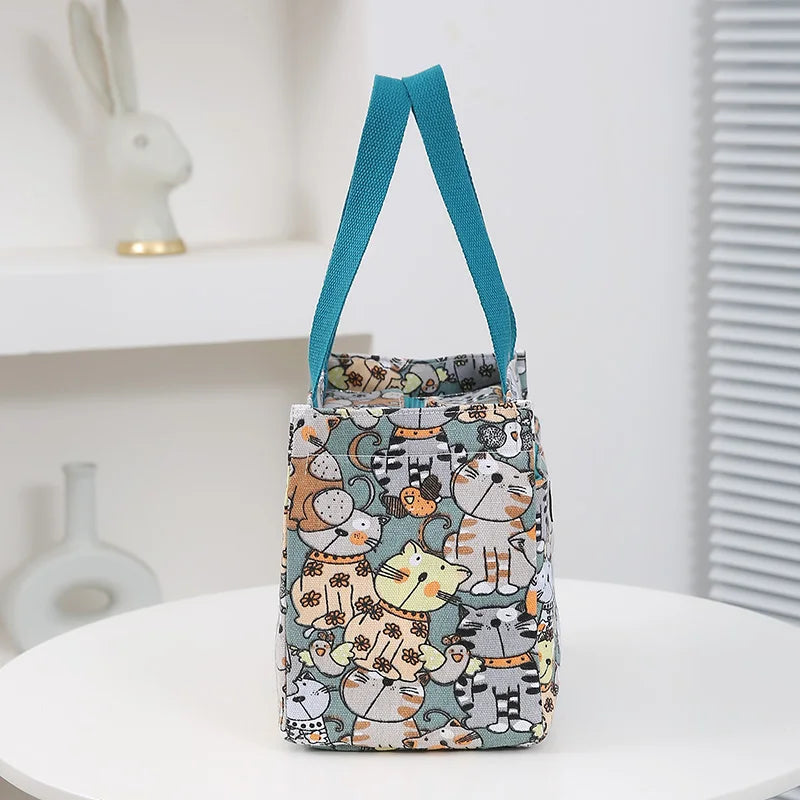 Insulated Cartoon Print Lunch Bag Large Capacity Everyday - Smarsty