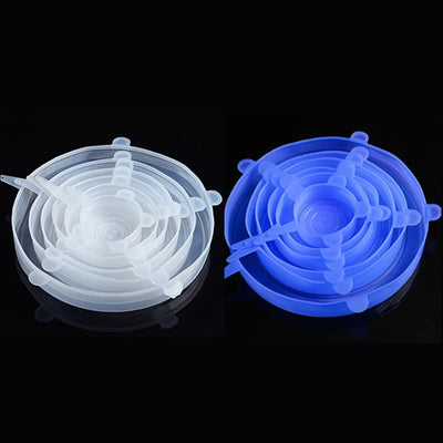 6 Pcs Silicone Cover Stretch Lids for Kitchen Microwave Food Covers Bowl Caps Elastic Silicone Lid Cap Universal Adaptable Lids by Smarsty