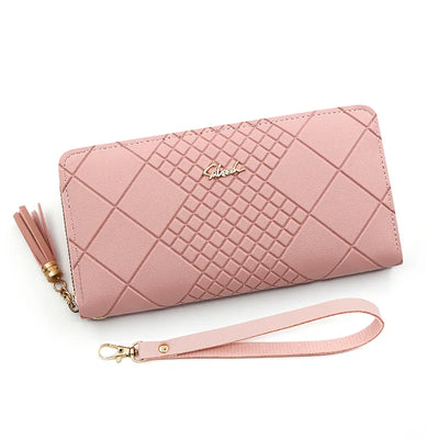 Zipper Money Coin Purse Women Card Holder Long PU Leather Clutch Wallet Large Capacity Lady Wristlet Phone HandBags Money Pocket - Smarsty