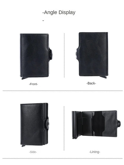 Large Capacity Double Layer ID Credit Card Holder Anti Rfid Blocking Protected Magic Wallet for Men Carbon Fiber Cardholder Case