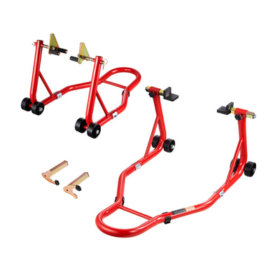 SucceBuy Motorcycle Stand Lift 850lbs Front Rear Combo Stand Lift Front Wheel Dual-Fork Stand Rear U+L Fork Swingarm Spool Stand - Smarsty