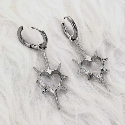 Y2K Punk Hollow Heart Earrings for Women Elegant Party Jewelry - Smarsty
